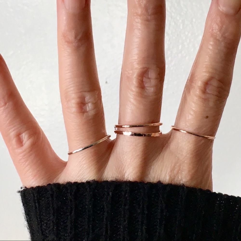 Super Thin Adjustable 14K Rose Gold Filled Ring - Picture 6 of 7